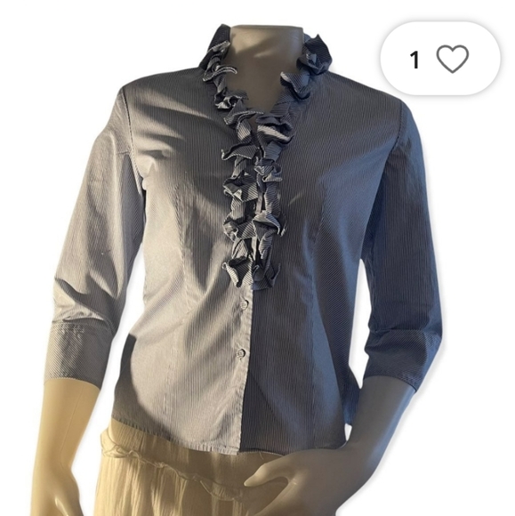 Talbots Stripes Dress Shirt Plus Size - Picture 8 of 8